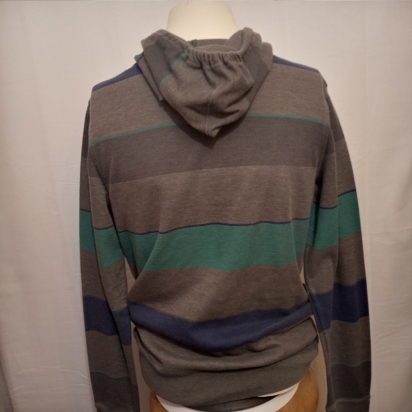 Zoo York Gray Blue Green Long Sleeve Hooded Shirt Men's Size Medium - Picture 3 of 6